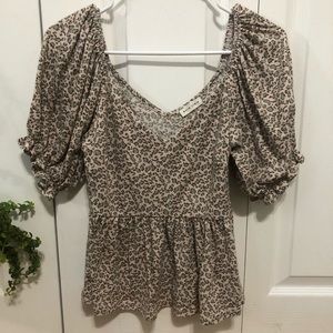 Leopard babydoll top